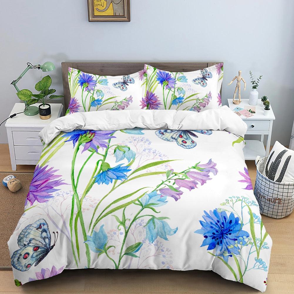 White butterfly duvet cover