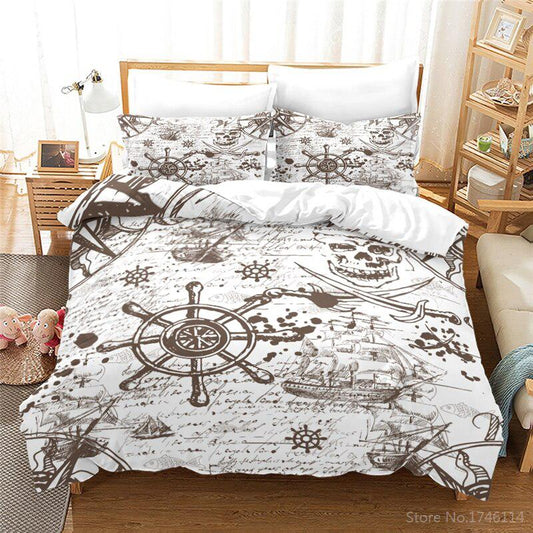 White pirate duvet cover