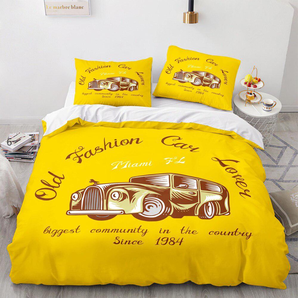 Yellow car duvet cover