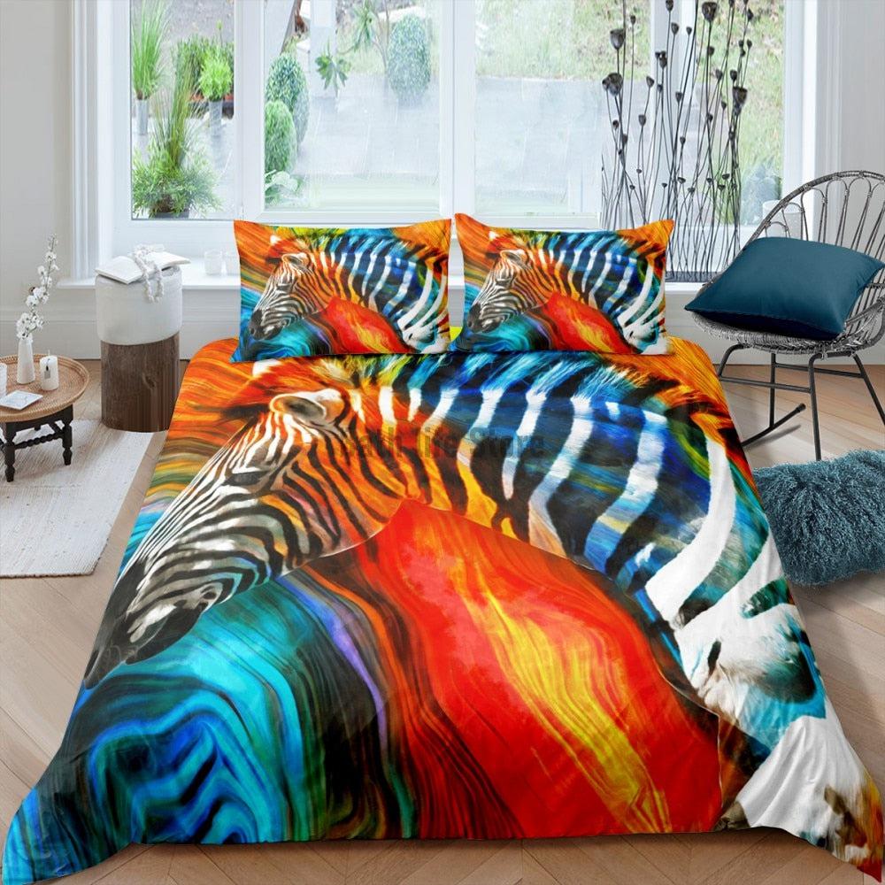 Zebra -scratching duvet cover